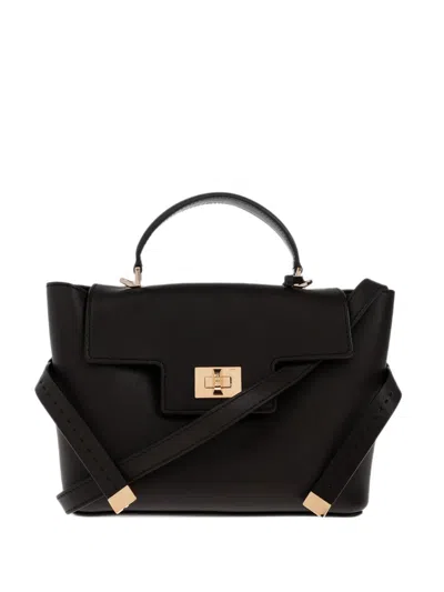 Max Mara Smooth Leather Handbag In Black
