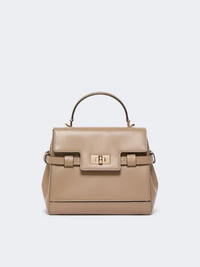 Max Mara Smooth Leather Handbag In Brown