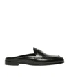 Max Mara Smooth Leather Mule Moccasins In Black