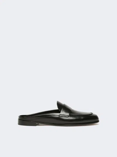 Max Mara Smooth Leather Mule Moccasins In Multi