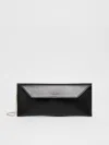 Max Mara Smooth Semi-gloss Leather Clutch Bag In Black
