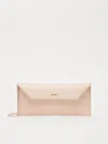 Max Mara Smooth Semi-gloss Leather Clutch Bag In Skin Rose