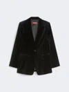 Max Mara Smooth Velvet Blazer In Black