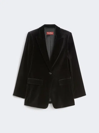 Max Mara Smooth Velvet Blazer In Black
