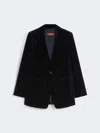 Max Mara Smooth Velvet Blazer In Blue