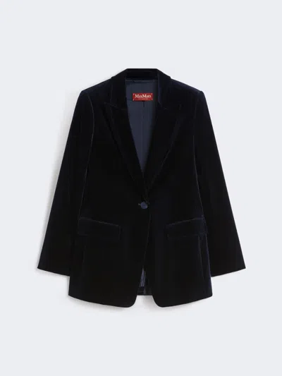 Max Mara Smooth Velvet Blazer In Blue
