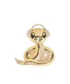 Max Mara Snake Brooch In Yellow