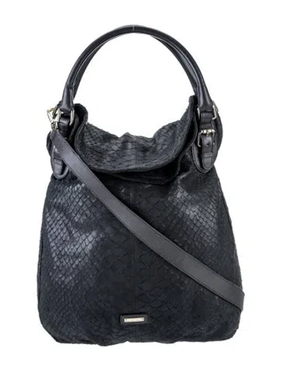 Pre-owned Max Mara Snakeskin Bucket Bag In Black