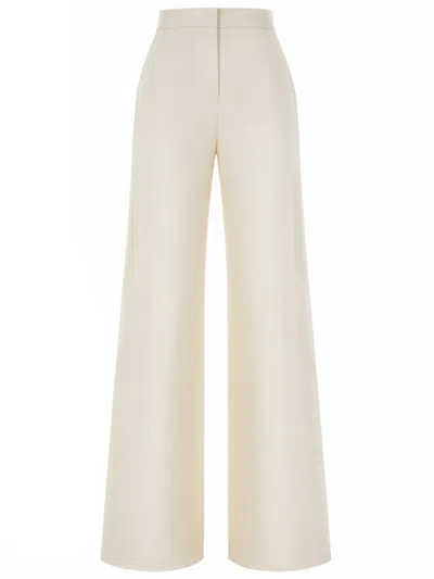 Max Mara Snapper Cotton-blend Trousers In Neutral