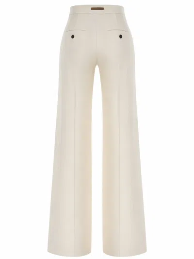 Max Mara Snapper Trousers In White