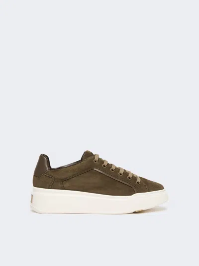 Max Mara Sneakers En Cuir Suédé In Brown