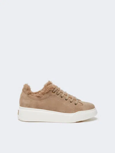 MAX MARA SNEAKERS IN SUEDE, AND ALPACA AND CASHMERE TEDDY FABRIC