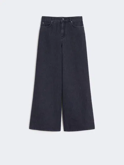 Max Mara Soft Cotton Denim Jeans In Black