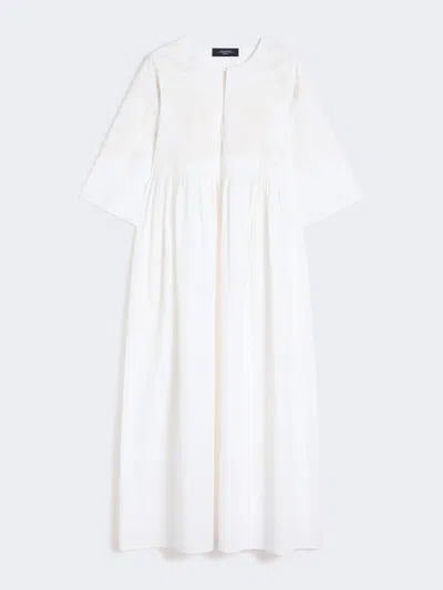 Max Mara Soft Cotton Poplin Dress In Neutral