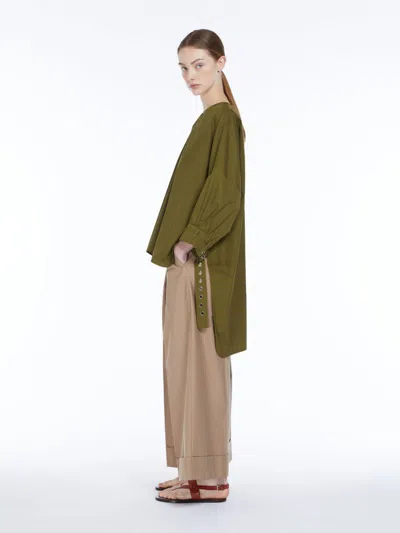 Max Mara Soft Cotton Shirt In Kaki