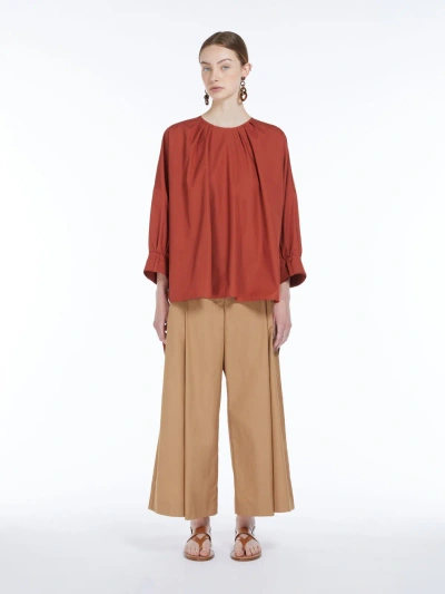 Max Mara Soft Cotton Shirt In Red