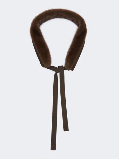 Max Mara Soft Fabric Hood Trim In Brown