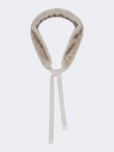 Max Mara Soft Fabric Hood Trim In Gray