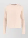 Max Mara Soft Knitwear Long Sleeve Round Neck In Pink