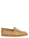 Max Mara Soft Suede Moccasins In Beige