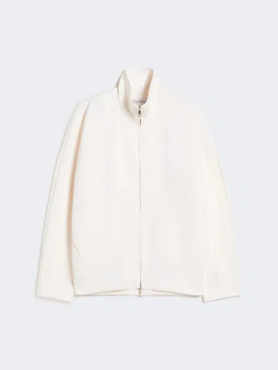 Max Mara Soft Scuba Jersey Jacket In White