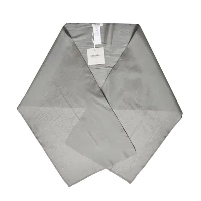 Max Mara Soft Sheen Scarf With Delicate Pattern In Gray