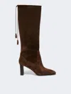 Max Mara Soft Suede Boots In Brown