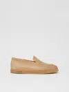 Max Mara Soft Suede Moccasins In Beige