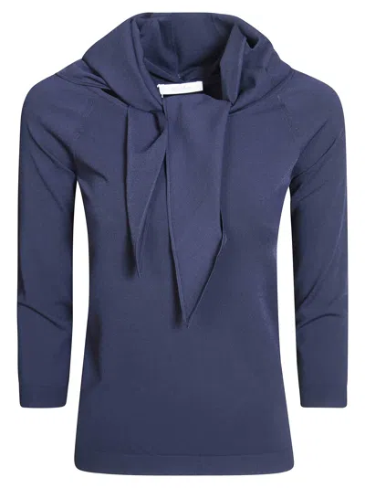 Max Mara Soft Sweater Scarf For Women In Blu