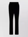 Max Mara Soft Texture Trousers With Button Detail And Side Stripe In Black