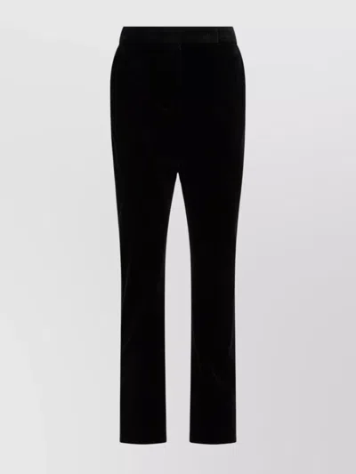 MAX MARA SOFT TEXTURE TROUSERS WITH BUTTON DETAIL AND SIDE STRIPE