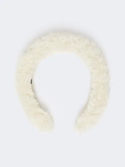 Max Mara Soft Textured Hairband In White