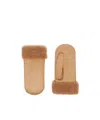 Max Mara Soft-textured Mittens In Brown