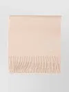 Max Mara Soft Textured Scarf Fringe Detailing In Neutral