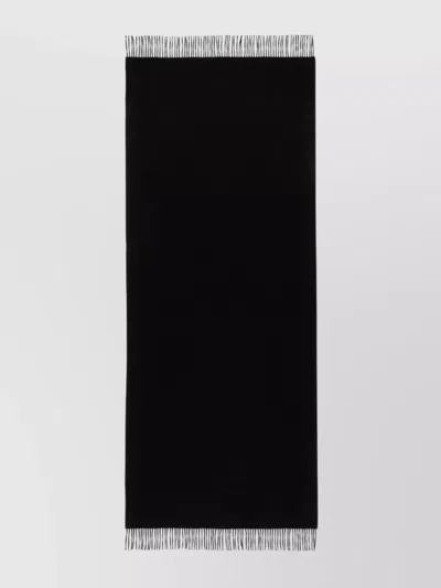 Max Mara Soft Touch Fringed Scarf In Black
