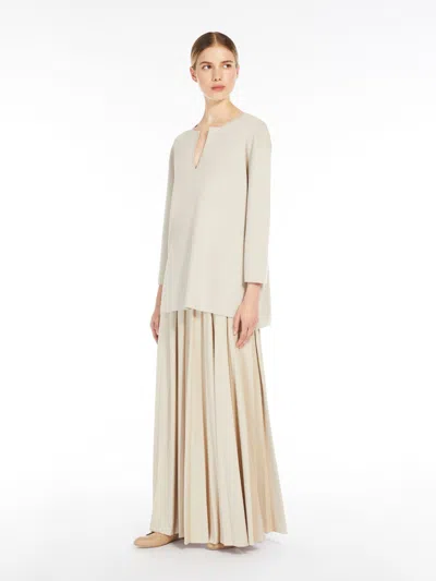 Max Mara Soft Viscose Crêpe Jumper In Neutral