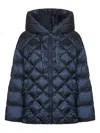 Max Mara Padded Jacket In Water-repellent Iridescent Fabric In Blue