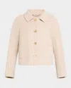 Max Mara Sogno Button-front Wool Short Jacket In Natural