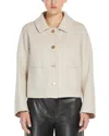 Max Mara Sogno Button-front Wool Short Jacket In Natural