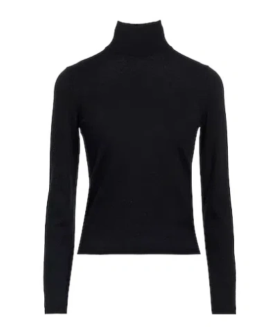 Max Mara Solid Cashmere Turtleneck Sweater In Black