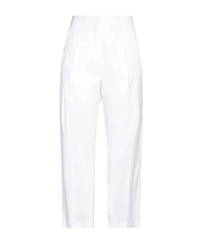 Max Mara Solid Casual Pants In White
