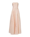 Max Mara Solid Color Belted Gown In Pink