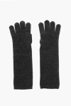 Max Mara Solid Color Cashmere Gloves In Gray