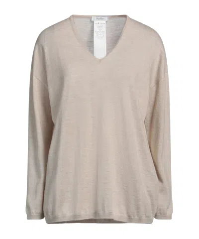 Max Mara Solid Color Cashmere Jumpers In Neutral