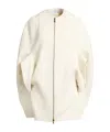 Max Mara Solid Color Cashmere Shawl Jacket In White