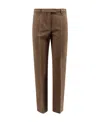 Max Mara Solid Color Casual Pants In Brown