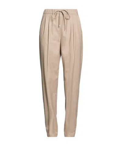 Max Mara Solid Color Casual Trousers In Brown