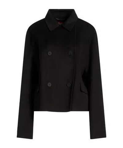 Max Mara Solid Color Coats In Black