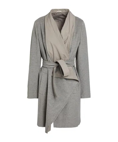 Max Mara Solid Color Coats In Grey