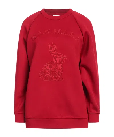 Max Mara Solid Color Crew Neck Long Sleeve Sweatshirt In Red